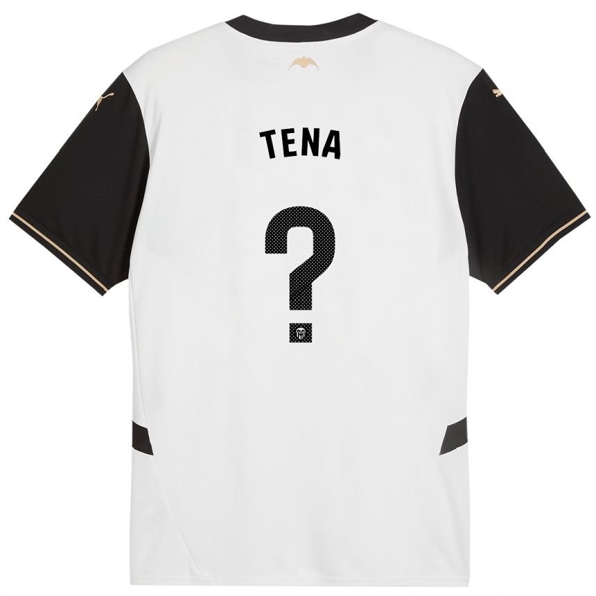 メンズフットボールJavier Tena#0白 黒ホームシャツ2024/25ジャージーユニフォーム