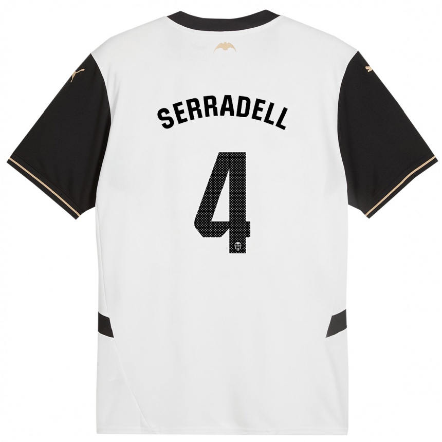 メンズフットボールÁlex Serradell#4白 黒ホームシャツ2024/25ジャージーユニフォーム