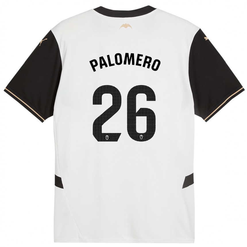 メンズフットボールMarc Palomero#26白 黒ホームシャツ2024/25ジャージーユニフォーム