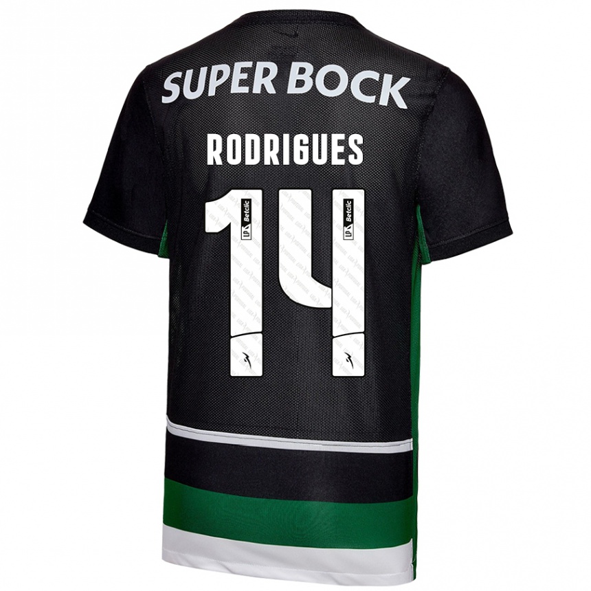 メンズフットボールPaulo Rodrigues#14黒 白 緑ホームシャツ2024/25ジャージーユニフォーム