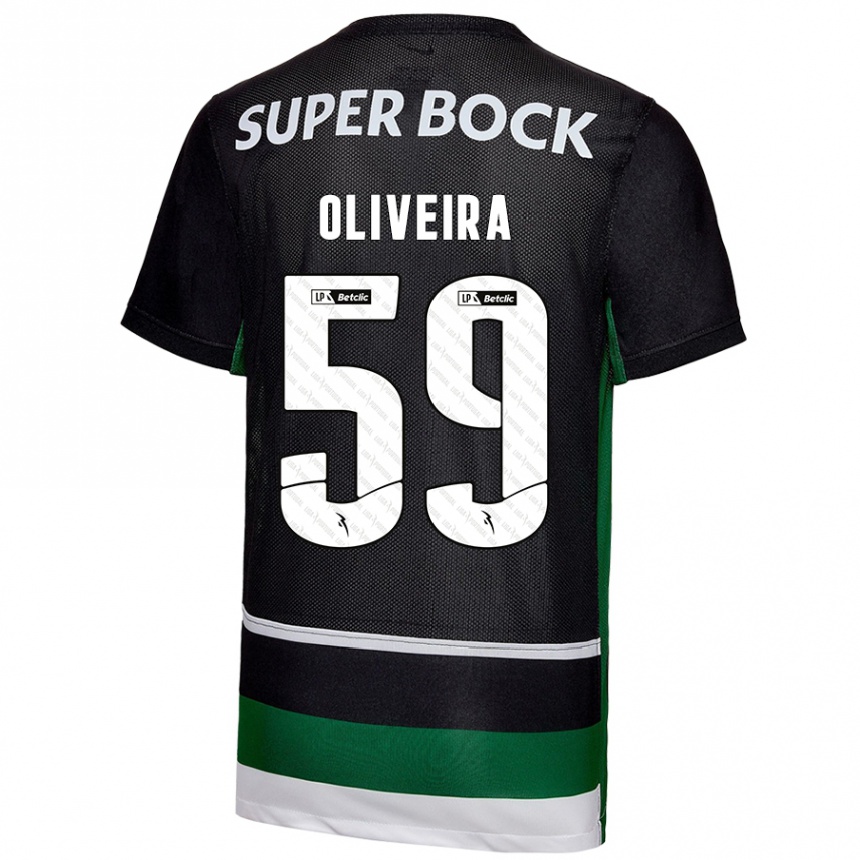 メンズフットボールKauã Oliveira#59黒 白 緑ホームシャツ2024/25ジャージーユニフォーム