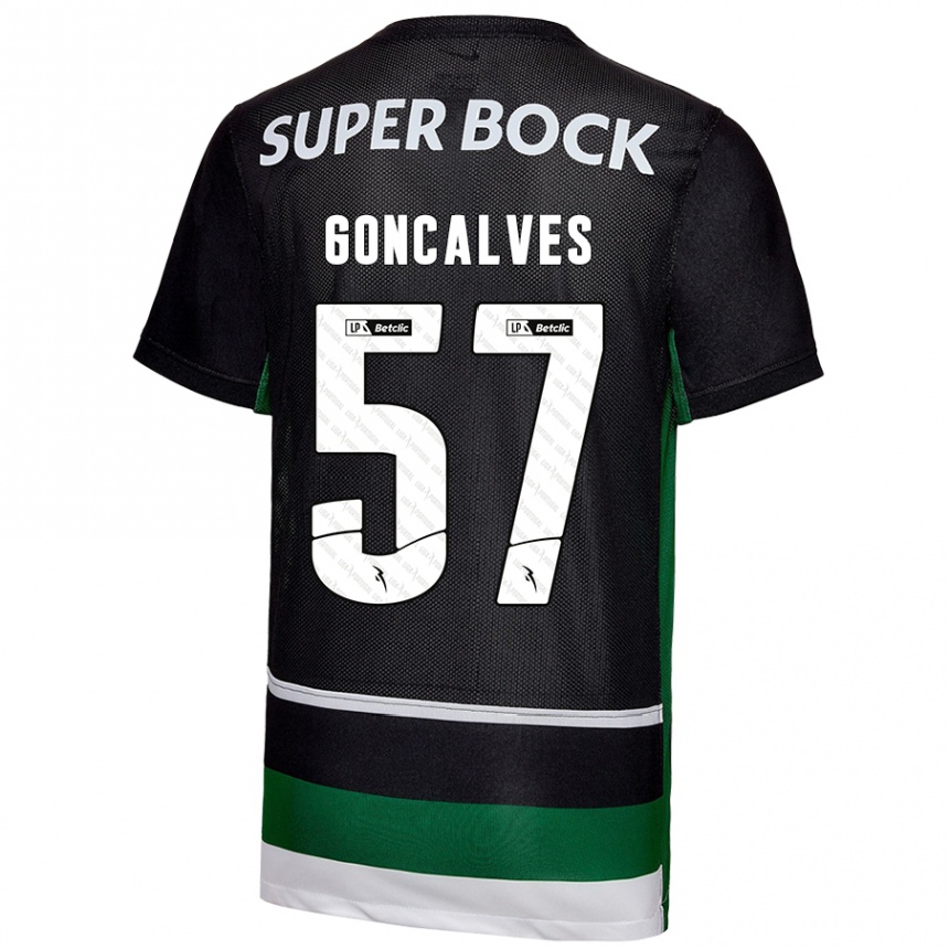 メンズフットボールInês Gonçalves#57黒 白 緑ホームシャツ2024/25ジャージーユニフォーム