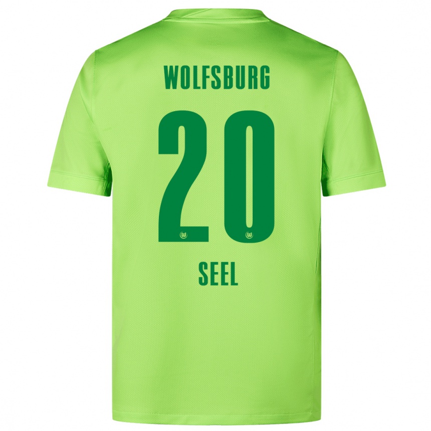 メンズフットボールWilliam Seel#20蛍光グリーンホームシャツ2024/25ジャージーユニフォーム