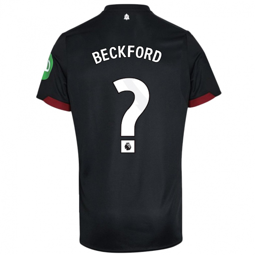 メンズフットボールLewis Beckford#0黒 白アウェイシャツ2024/25ジャージーユニフォーム