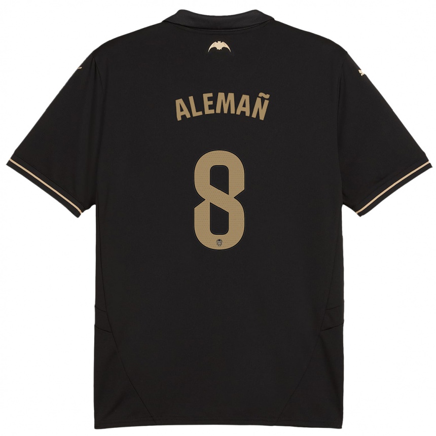 メンズフットボールPedro Alemañ#8黒アウェイシャツ2024/25ジャージーユニフォーム