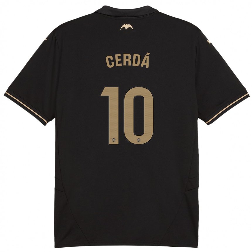 メンズフットボールAlex Cerdá#10黒アウェイシャツ2024/25ジャージーユニフォーム