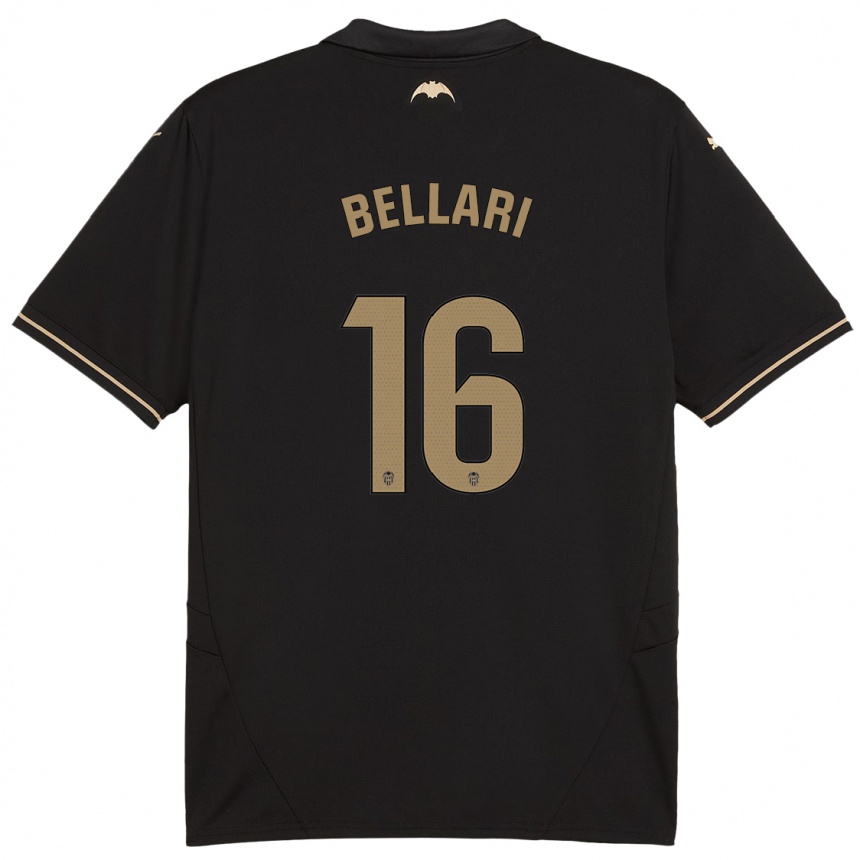 メンズフットボールHamza Bellari#16黒アウェイシャツ2024/25ジャージーユニフォーム