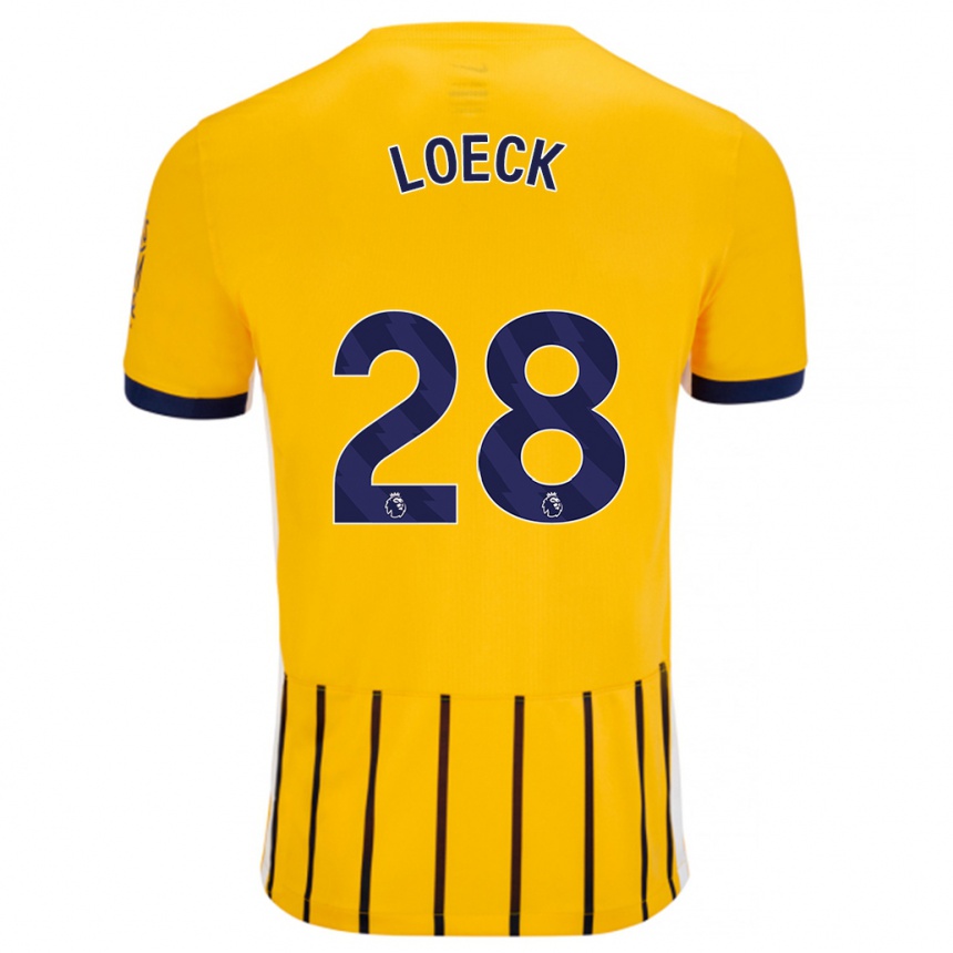 メンズフットボールMelina Loeck#28金と青のピンストライプアウェイシャツ2024/25ジャージーユニフォーム