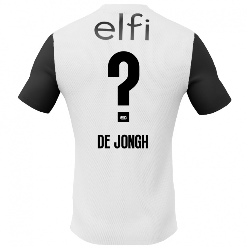 メンズフットボールIain De Jongh#0白 黒アウェイシャツ2024/25ジャージーユニフォーム