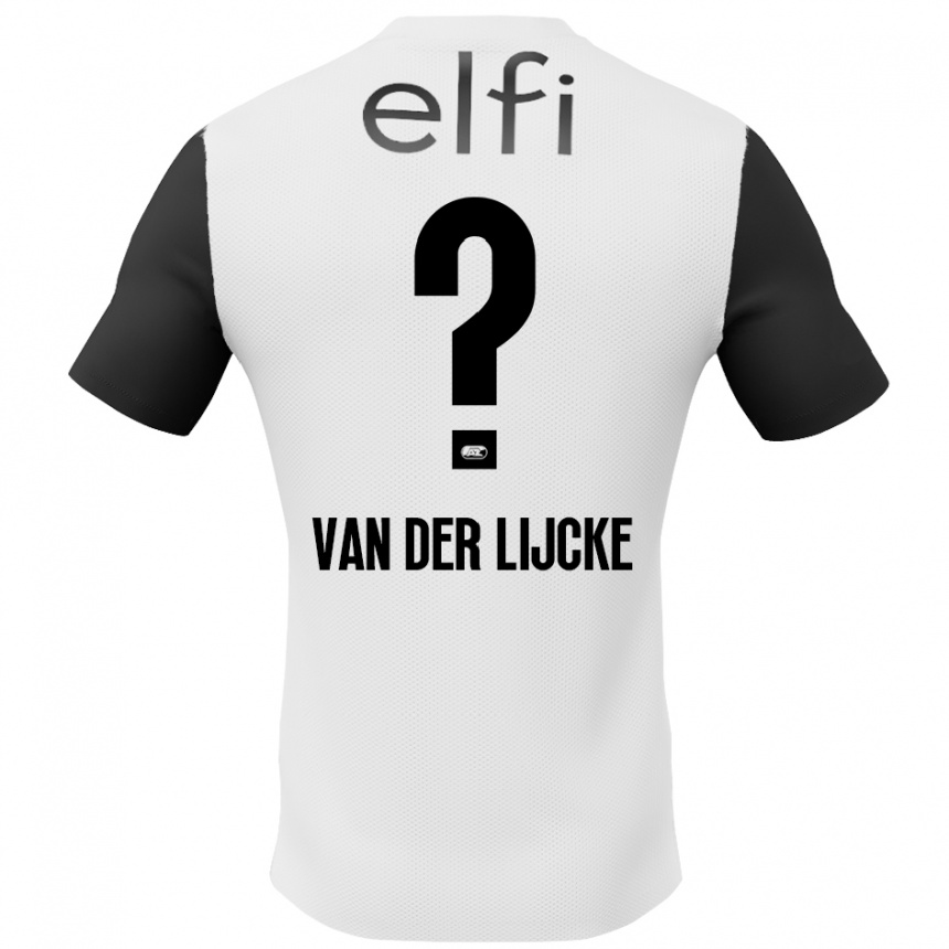 メンズフットボールDonny Van Der Lijcke#0白 黒アウェイシャツ2024/25ジャージーユニフォーム