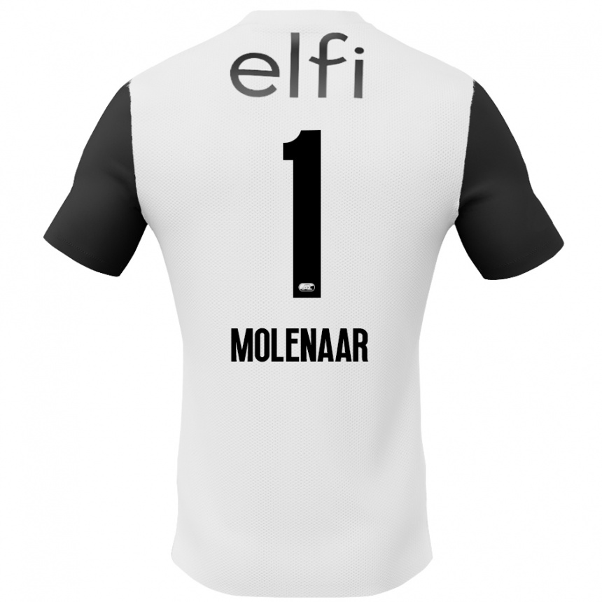 メンズフットボールFinn Molenaar#1白 黒アウェイシャツ2024/25ジャージーユニフォーム