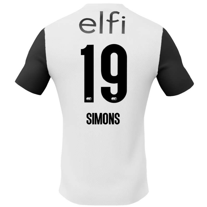 メンズフットボールSaviola Simons#19白 黒アウェイシャツ2024/25ジャージーユニフォーム