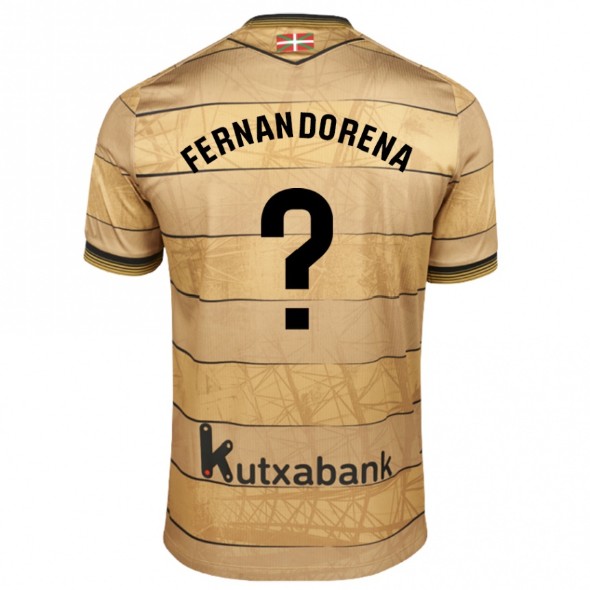 メンズフットボールAlex Fernandorena#0ブラウンアウェイシャツ2024/25ジャージーユニフォーム