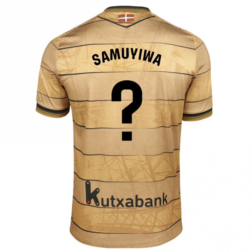 メンズフットボールSantino Samuyiwa#0ブラウンアウェイシャツ2024/25ジャージーユニフォーム