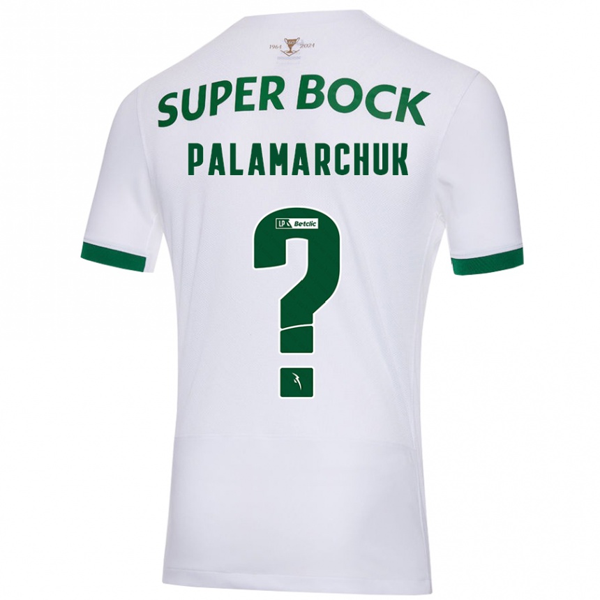 メンズフットボールCristiano Vitaly Palamarchuk#0白緑アウェイシャツ2024/25ジャージーユニフォーム