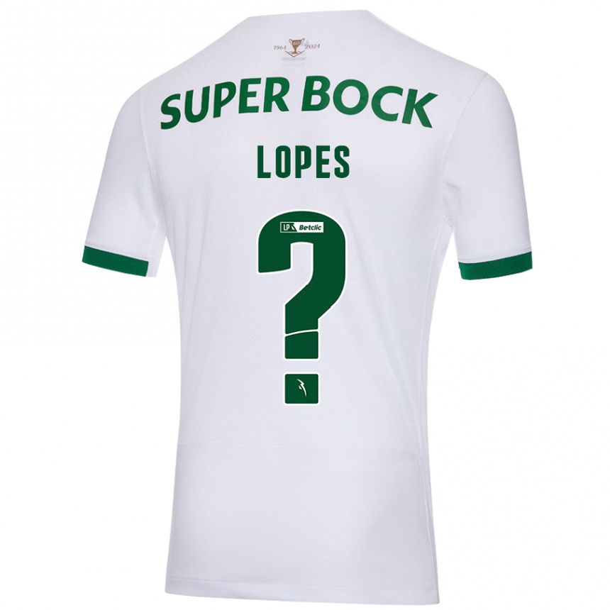 メンズフットボールWinilson Lopes#0白緑アウェイシャツ2024/25ジャージーユニフォーム