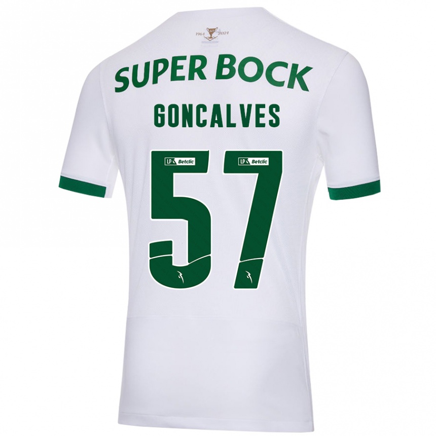 メンズフットボールInês Gonçalves#57白緑アウェイシャツ2024/25ジャージーユニフォーム