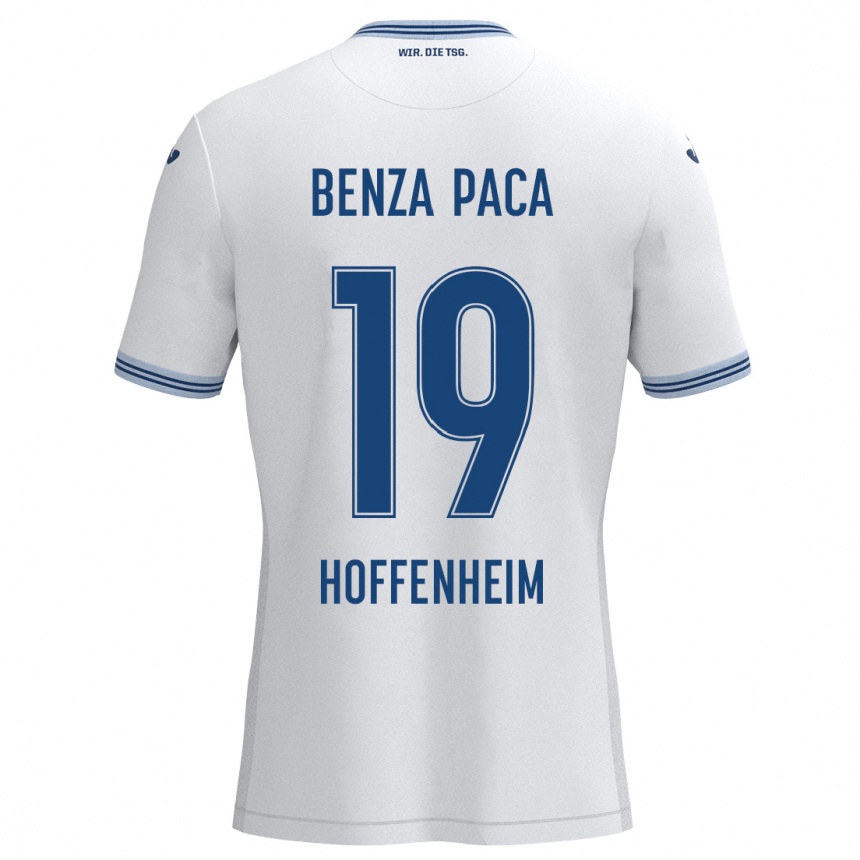 メンズフットボールLynes Benza Paca#19ホワイト ブルーアウェイシャツ2024/25ジャージーユニフォーム