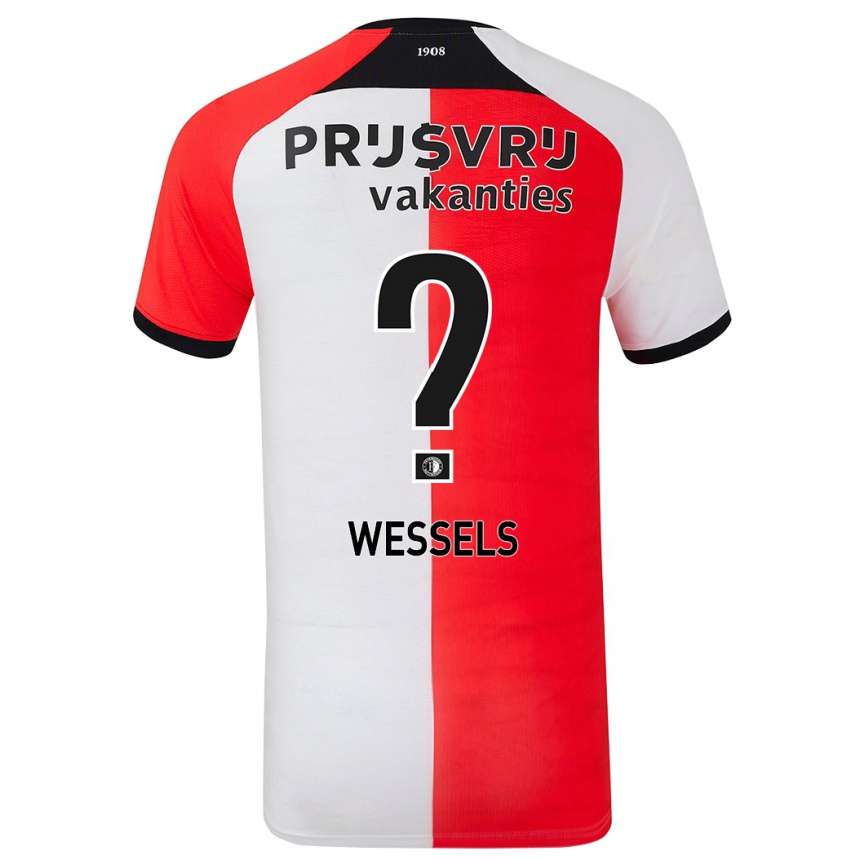 レディースフットボールTijme Wessels#0赤 白ホームシャツ2024/25ジャージーユニフォーム