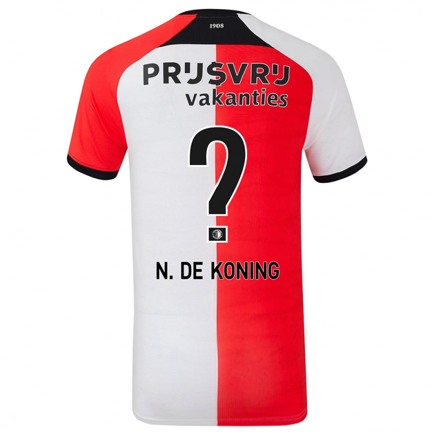 レディースフットボールNick De Koning#0赤 白ホームシャツ2024/25ジャージーユニフォーム