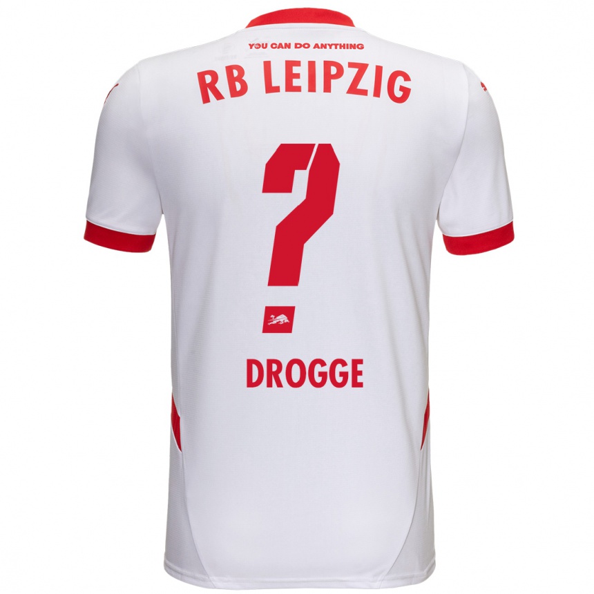 レディースフットボールLennert Drogge#0白 赤ホームシャツ2024/25ジャージーユニフォーム