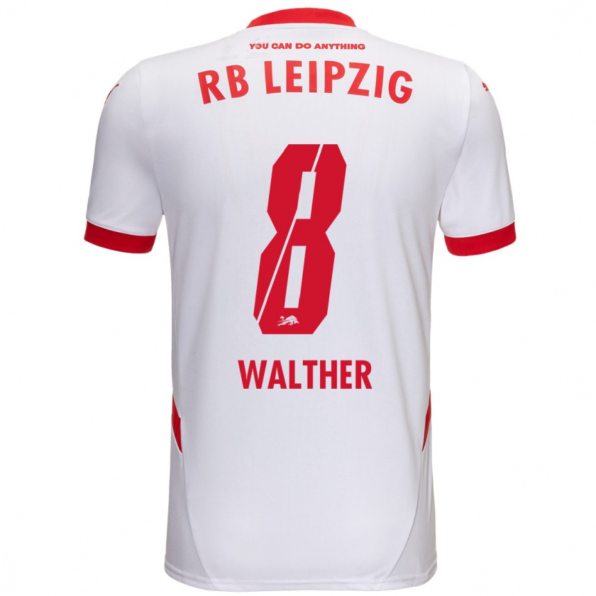 レディースフットボールKofi Walther#8白 赤ホームシャツ2024/25ジャージーユニフォーム