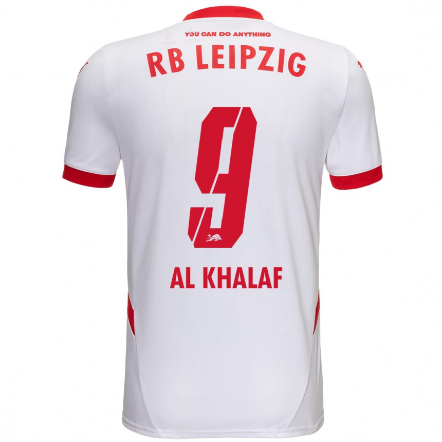 レディースフットボールAbdul Al Khalaf#9白 赤ホームシャツ2024/25ジャージーユニフォーム