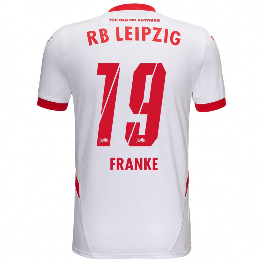 レディースフットボールLenny Franke#19白 赤ホームシャツ2024/25ジャージーユニフォーム