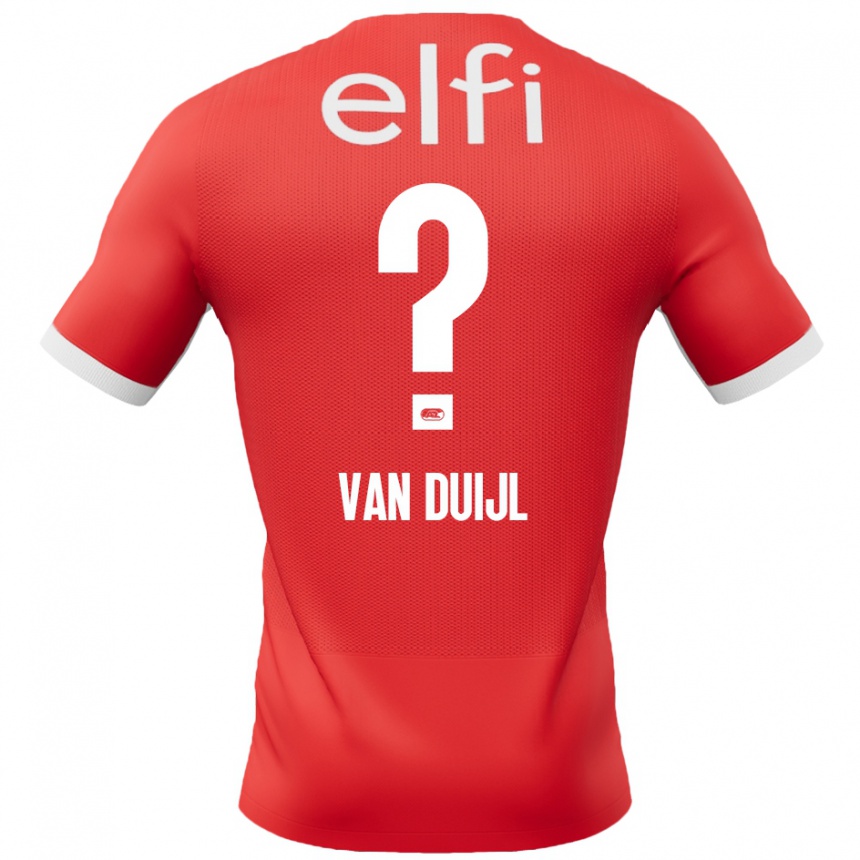 レディースフットボールBilly Van Duijl#0赤 白ホームシャツ2024/25ジャージーユニフォーム