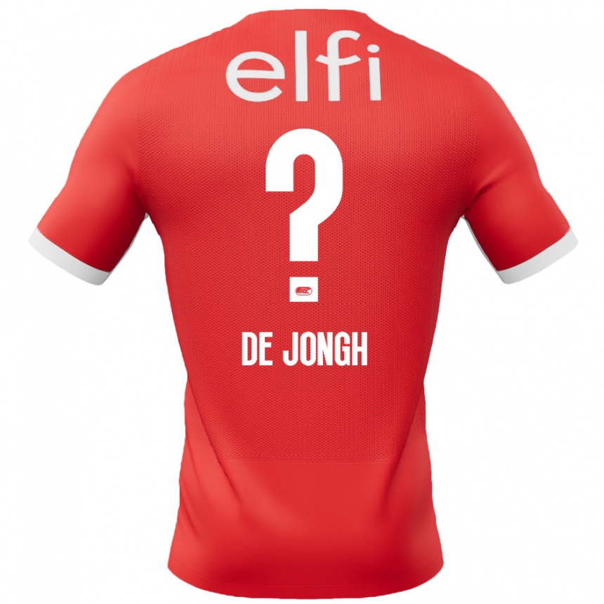 レディースフットボールIain De Jongh#0赤 白ホームシャツ2024/25ジャージーユニフォーム