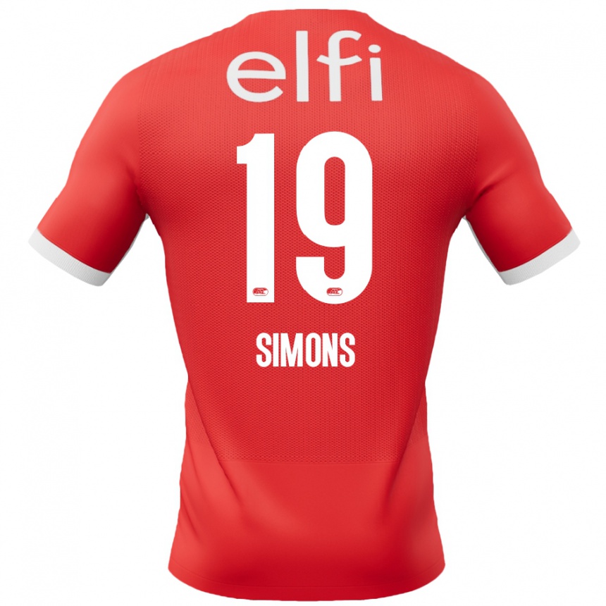 レディースフットボールSaviola Simons#19赤 白ホームシャツ2024/25ジャージーユニフォーム