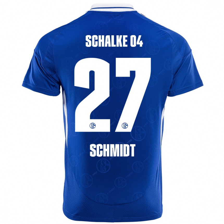 レディースフットボールTim Schmidt#27ロイヤルブルーホームシャツ2024/25ジャージーユニフォーム