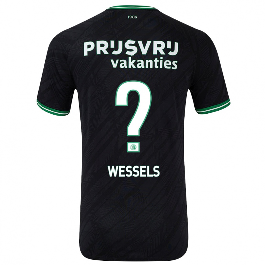 レディースフットボールTijme Wessels#0黒緑アウェイシャツ2024/25ジャージーユニフォーム