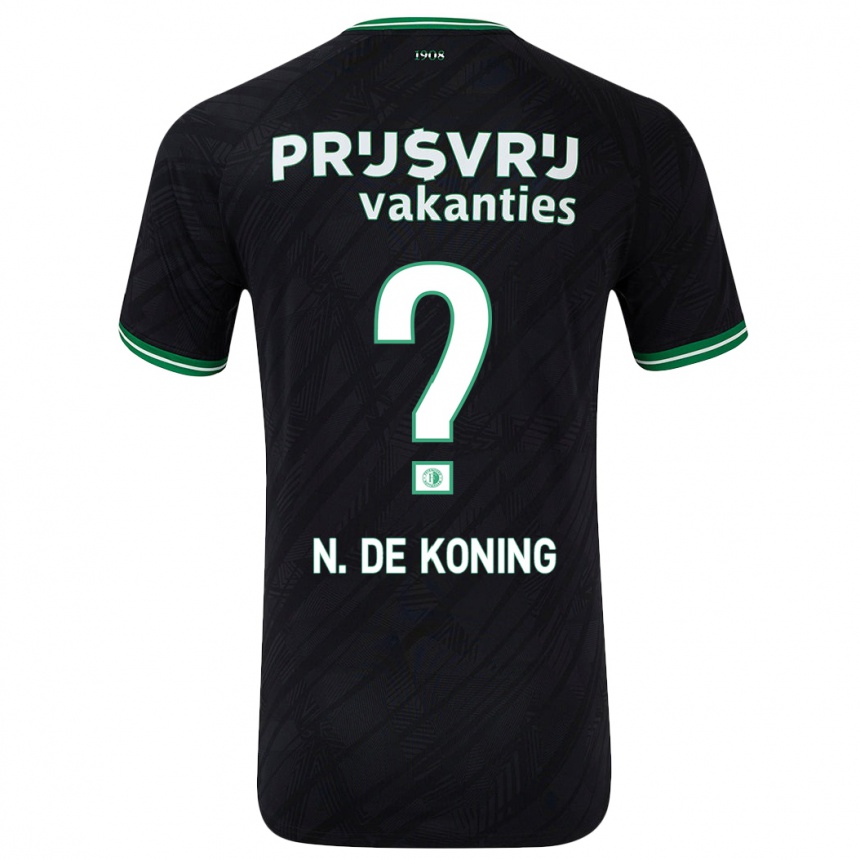 レディースフットボールNick De Koning#0黒緑アウェイシャツ2024/25ジャージーユニフォーム