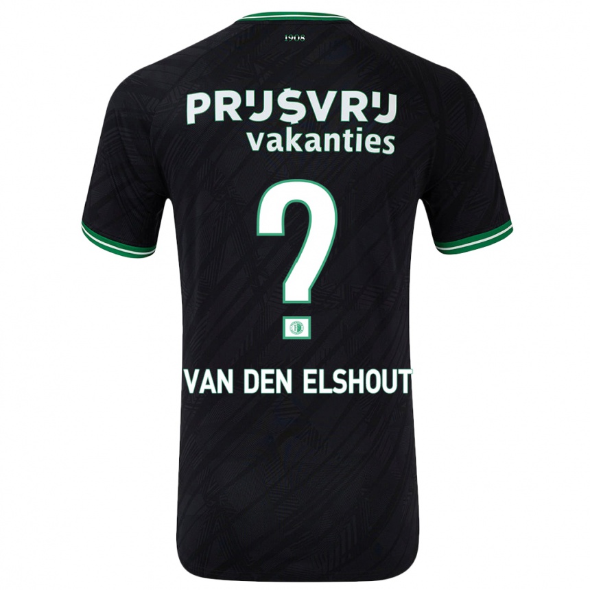 レディースフットボールTobias Van Den Elshout#0黒緑アウェイシャツ2024/25ジャージーユニフォーム