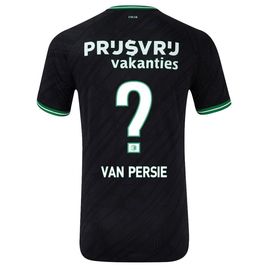 レディースフットボールShaqueel Van Persie#0黒緑アウェイシャツ2024/25ジャージーユニフォーム