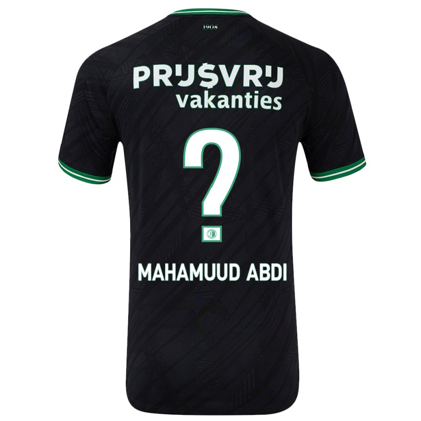 レディースフットボールNuuradiin Mahamuud Abdi#0黒緑アウェイシャツ2024/25ジャージーユニフォーム