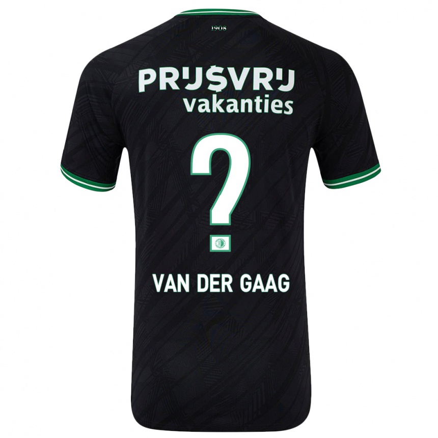 レディースフットボールBo Van Der Gaag#0黒緑アウェイシャツ2024/25ジャージーユニフォーム