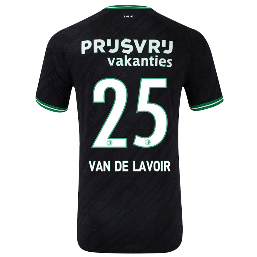 レディースフットボールRomeé Van De Lavoir#25黒緑アウェイシャツ2024/25ジャージーユニフォーム