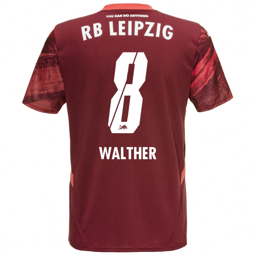 レディースフットボールKofi Walther#8ブルゴーニュアウェイシャツ2024/25ジャージーユニフォーム