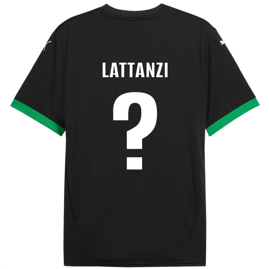 キッズフットボールLuca Lattanzi#0黒 ダークグリーンホームシャツ2024/25ジャージーユニフォーム