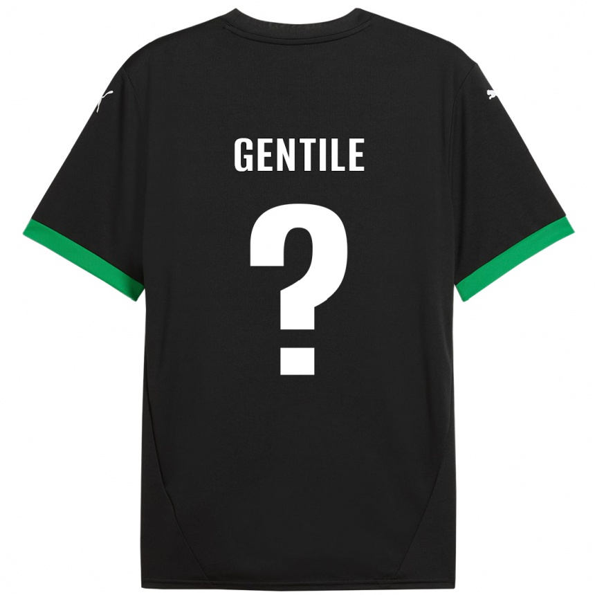 キッズフットボールRaffaele Gentile#0黒 ダークグリーンホームシャツ2024/25ジャージーユニフォーム