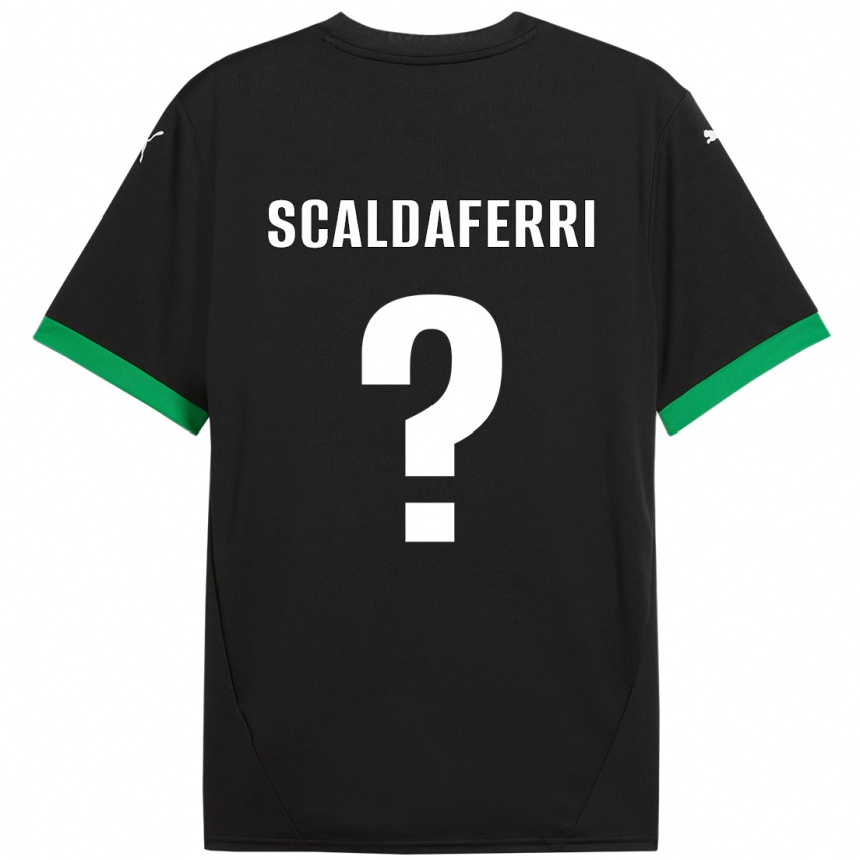 キッズフットボールAndrea Scaldaferri#0黒 ダークグリーンホームシャツ2024/25ジャージーユニフォーム