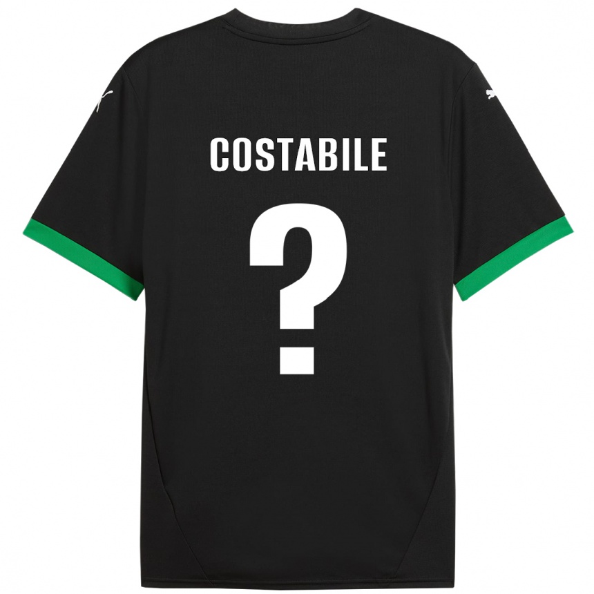 キッズフットボールCristian Costabile#0黒 ダークグリーンホームシャツ2024/25ジャージーユニフォーム