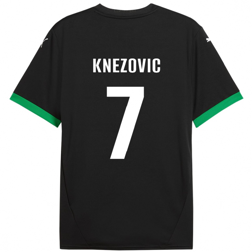 キッズフットボールBorna Knezovic#7黒 ダークグリーンホームシャツ2024/25ジャージーユニフォーム