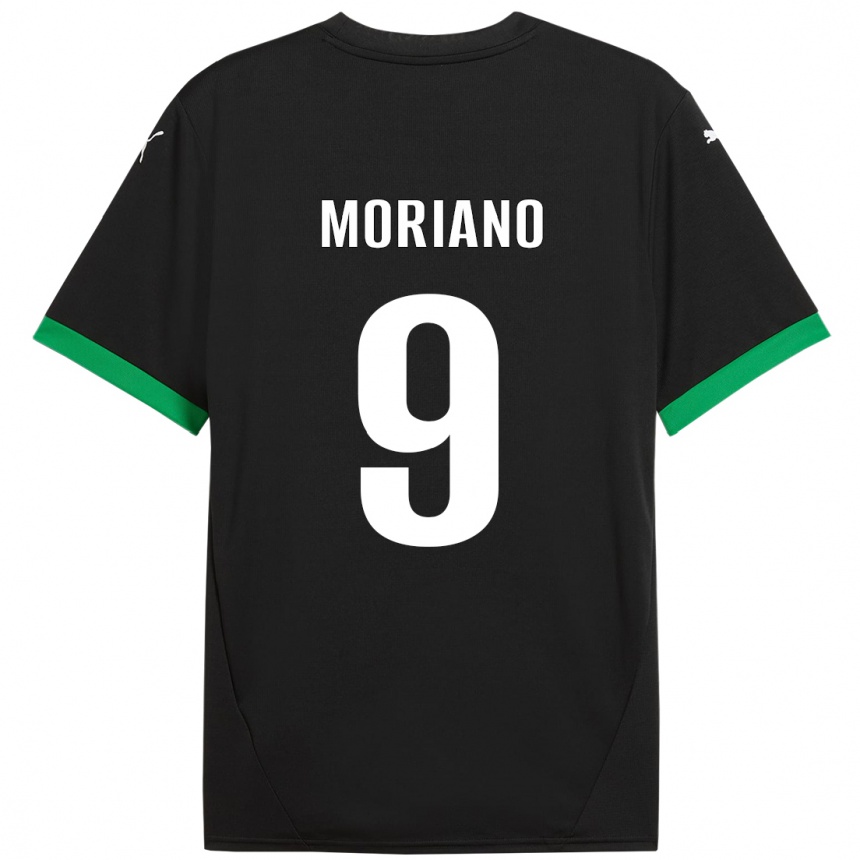 キッズフットボールAndrea Moriano#9黒 ダークグリーンホームシャツ2024/25ジャージーユニフォーム