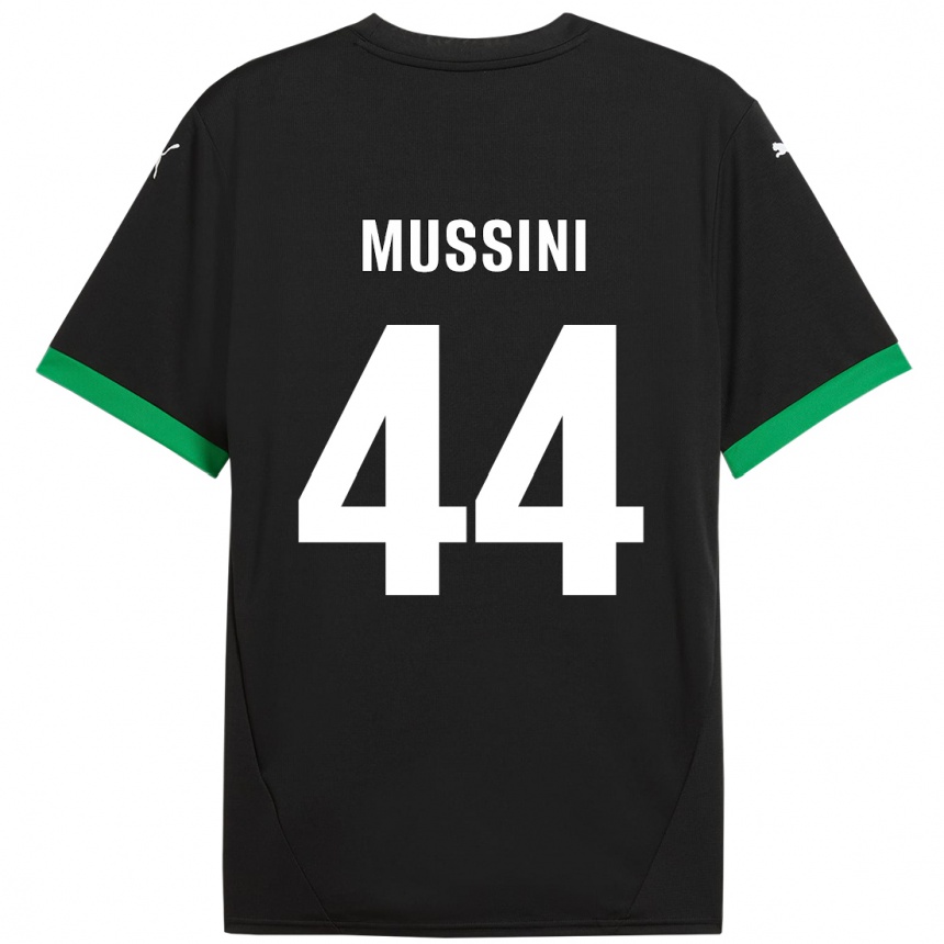 キッズフットボールAndrea Mussini#44黒 ダークグリーンホームシャツ2024/25ジャージーユニフォーム