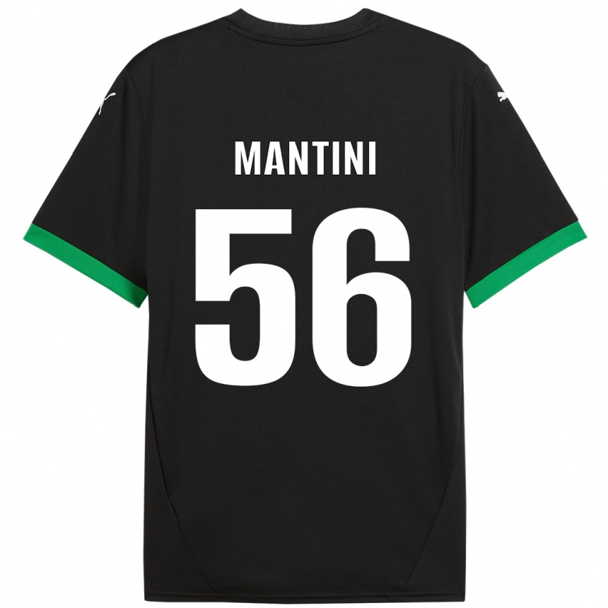 キッズフットボールRaffaele Mantini#56黒 ダークグリーンホームシャツ2024/25ジャージーユニフォーム