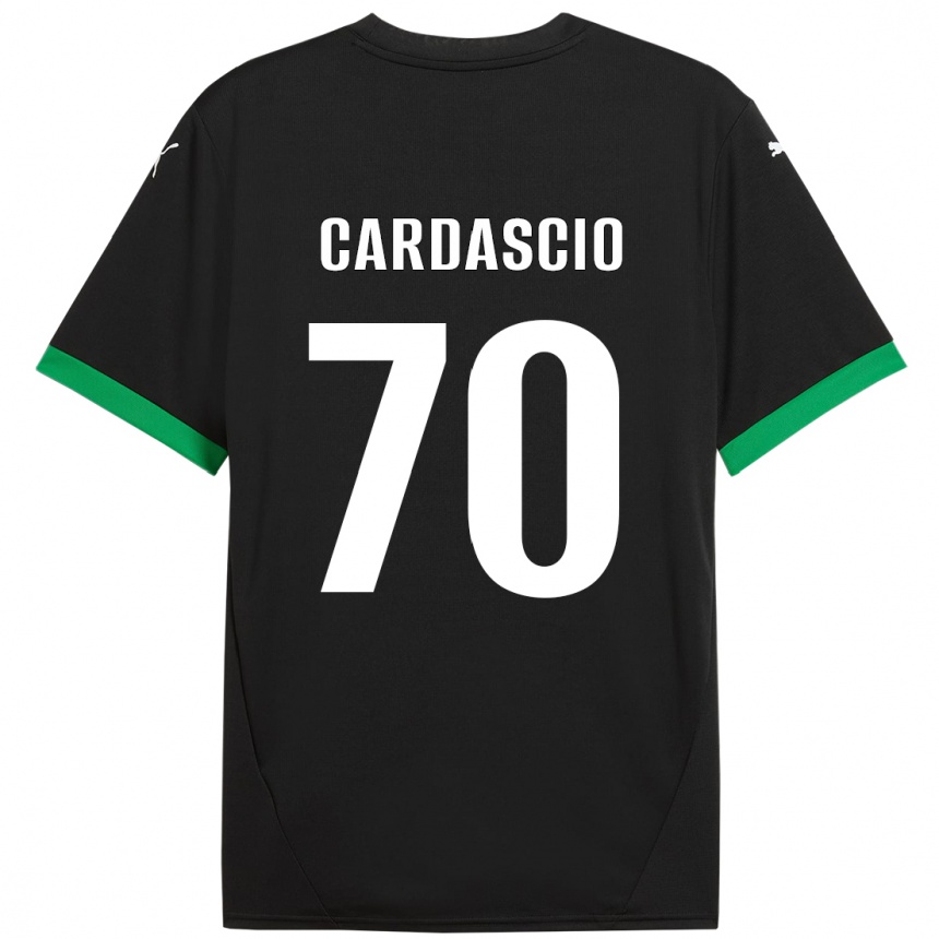 キッズフットボールAlessandro Cardascio#70黒 ダークグリーンホームシャツ2024/25ジャージーユニフォーム