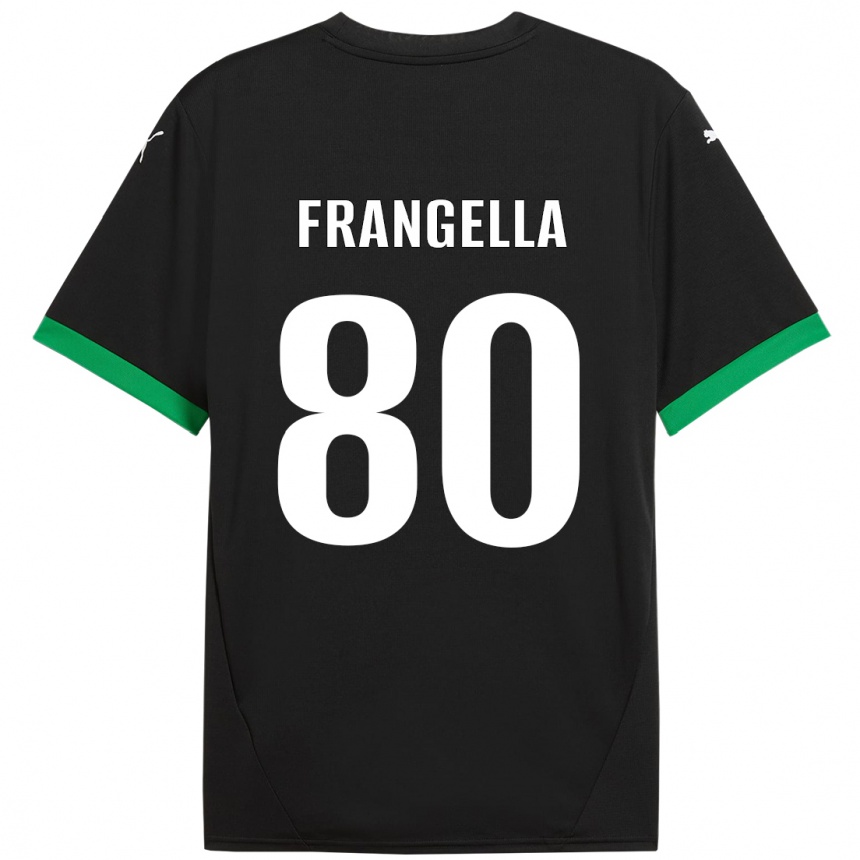 キッズフットボールChristian Frangella#80黒 ダークグリーンホームシャツ2024/25ジャージーユニフォーム